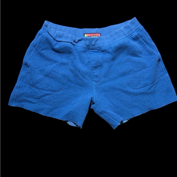 Blue Cut off Sweat Shorts - Picture 6 of 7